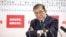 日本首相石破茂在日本东京自民党总部向媒体发表讲话。(2024年10月27日)