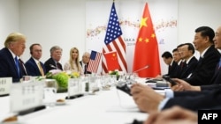 美国总统特朗普在大阪G20峰会期间与中国国家主席习近平举行双边会谈（2019年6月29日）。
