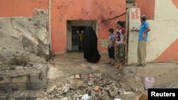 20일 이라크 서부 라마디에서 발생한 폭탄 공격 현장. 