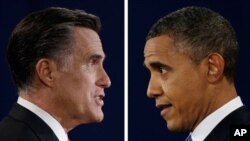 미국 민주당 바락 오바마 대통령(오른쪽)과 미트 롬니 공화당 대통령 후보.