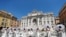 Brides wearing wedding dresses hold a flash mob near Trevi fountain to protest against the postponement of their weddings due to the coronavirus disease (COVID-19) outbreak in Rome, Italy, July 7, 2020. 