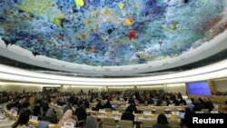 지난해 11월 스위스 제네바에서 열린 유엔 인권이사회에서 회원국들에 대한 보편적 정례 검토가 진행됐다.