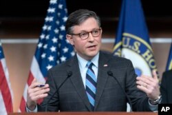 资料照：美国会众议院议长迈克·约翰逊（Mike Johnson）