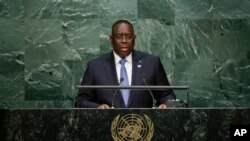 Macky Sall lors de la 70e assemblée générale de l'ONU, le 28 septembre 2015. (AP Photo/Frank Franklin II)