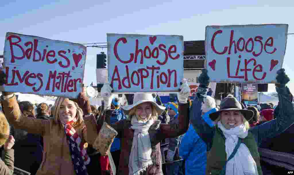 Pro-life supporters gather at the Washington Monument to hear U.S. Vice President Mike Pence speak at the March for Life rally, Jan. 27, 2017, in Washington, D.C.