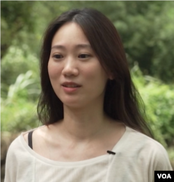 住在台北的电信从业人员林嬑君 (美国之音特约记者罗斯摄)