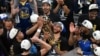 Les Golden State Warriors célèbrent leur titre de champions NBA en 2022.