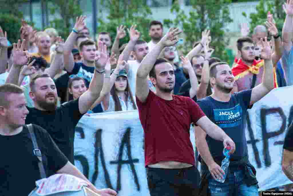 Rally in Skopje, North Macedonia, against the French proposal for start of the EU negotiations, Wednesday 07_06_2022