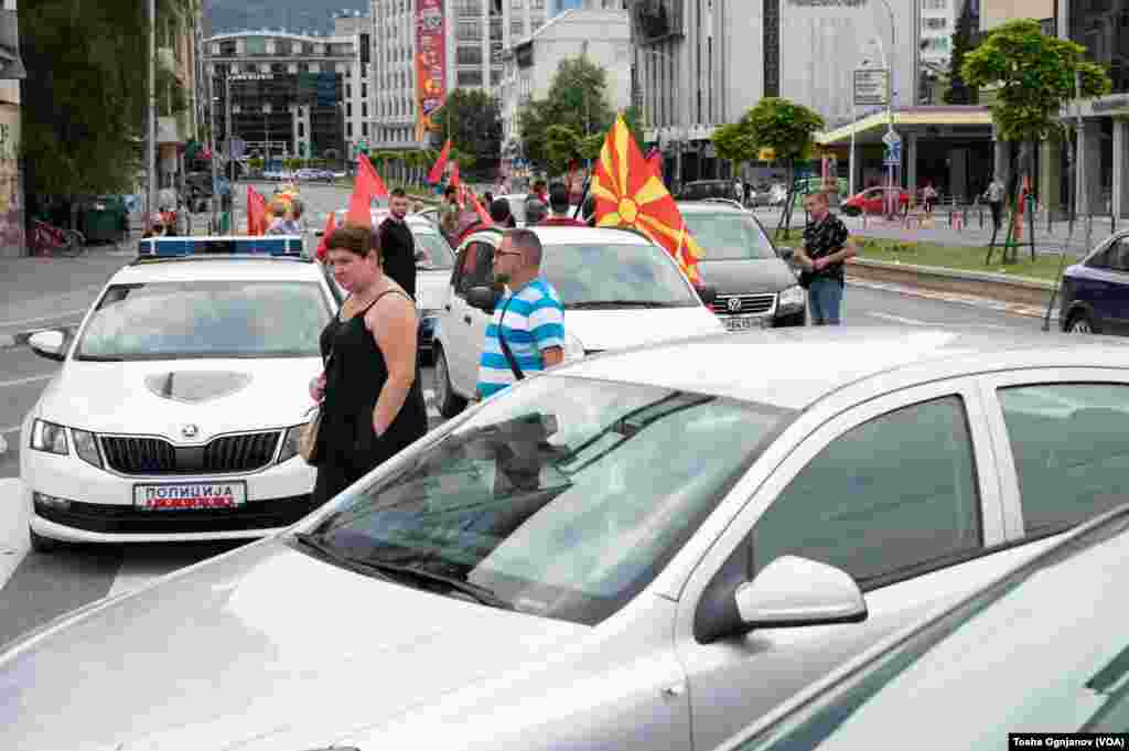 Traffic Blockade at the Government of N. Macedonia, Rally against the French proposal for EU negotiations