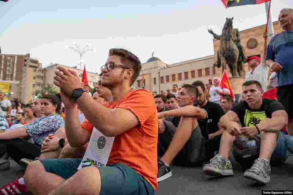 Sixth day of rally in Skopje against the French proposal for EU negotiations, Thursday, July_07_22