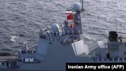 资料照：中国、俄罗斯和伊朗海军在印度洋举行联合军演。（2022年1月21日）