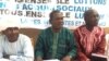 Les leaders de la plateforme de revendication syndicale tiennent une conférence de presse à N’Djamena, Tchad, 5 novembre 2016. VOA/André Kodmadjingar