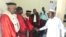 Les magistrats du Tchad saluant le ministre de la justice Pr Mahamat Hassan, N’Djamena, Tchad, 11 septembre 2017. (VOA/André Kodmadjingar)