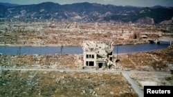 Hiroşima şəhərinin ümumi görüntüsü - atom bombası atıldıqdan 6 ay sonra. Mart, 1946.