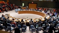 미국 뉴욕 유엔본부에서 열린 유엔 안전보장이사회 회의장. (자료사진)
