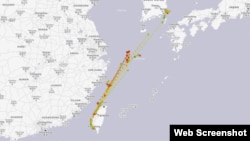토고 깃발을 단 '찬퐁' 호의 항적. 한국 부산과 타이완 등을 거점으로 운항하며 동중국해 공해상에 머문 흔적을 남겼다. 자료제공=MarineTraffic