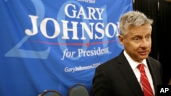 自由意志党总统候选人加里·约翰森 (资料照片)