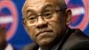 Le président de la CAF, Ahmad Ahmad, lors d'une conférence de presse à Johannesburg, Afrique du Sud, le 7 avril 2017.