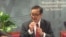 Sam Rainsy told the group that democracy in Cambodia has been “derailed,” and the international community must help put it back on track.