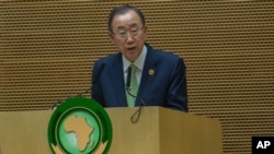 Le secrétaire général des Nations unies Ban Ki-moon, le 30 janvier 2016 à Addis-Abeba. 