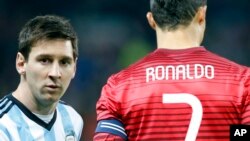 Lionel Messi et Cristiano Ronaldo, Wembley, le 18 novembre 2014