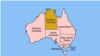 A map of Australia showing the territory names, with the Northern Territory highlighted.