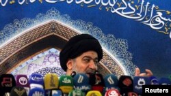 احمد صافی، نماینده آیت الله سیستانی پیامی از او در نماز جمعه کربلا پخش کرد