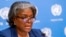 FILE - U.S. Ambassador to the United Nations Linda Thomas-Greenfield speaks to reporters during a news conference at U.N. headquarters, March 1, 2021.