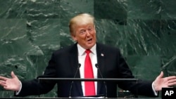 美国总统特朗普9月25日在联大会议上演讲