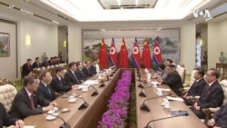 在与特朗普僵持不下之际习近平与金正恩在朝鲜会面