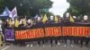 Jurnalis dan pers mahasiswa ikut ambil bagian dalam aksi "May Day 2019" di Jakarta Pusat 1/5 (VOA/Sasmito).