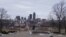 Looking west from the Iowa State Capitol steps shows a view of downtown Des Moines. Iowa's first-in-the-nation caucuses kick off the U.S. primary election season Monday.