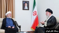 نعیم قاسم در کنار علی خامنه‌ای