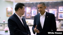 奥巴马总统和习近平主席6月7日在加州交谈