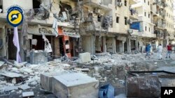 این عکس را مدافعان غیرنظامی سوریه موسوم به کلاه سفیدها از حلب در روز نهم سپتامبر منتشر کرده اند. 