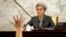 Fu Ying, spokeswoman for the National People's Congress, waits for questions from journalists during a press conference in the Great Hall of the People in Beijing, March 4, 2015. 