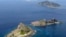 FILE - A group of disputed islands, Uotsuri island (t), Minamikojima (b) and Kitakojima, known as Senkaku in Japan and Diaoyu in China is seen in the East China Sea, in this photo taken by Kyodo September 2012.