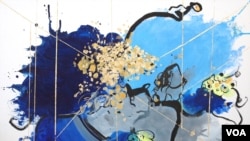 تابلوی "بعد آبی و طلایی" از سایه بهنام