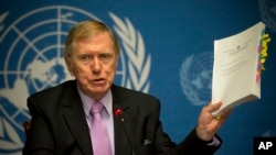 مایکل کربی، رئیس کمیسیون تحقیقات حقوق بشر سازمان ملل متحد، در یک کنفرانس خبری در مورد گزارش مربوط کره شمالی توضیحاتی ارائه داد.