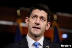U.S. Speaker of the House Paul Ryan takes questions at a news conference after his meeting with Republican presidential candidate Donald Trump in Washington, US, May 12, 2016.