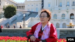 韩国慰安妇幸存者李容洙（美国之音杨晨拍摄）