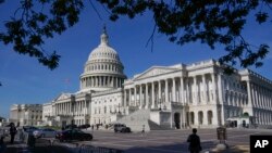 美国国会大厦参议院一侧。（资料照，2022年6月9日）
