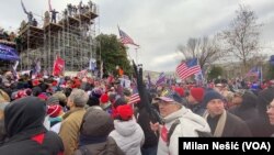 USA, Washington, protest of Trump supporters in front of Kongres