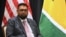 FILE - Guyanese President Irfaan Ali attends a meeting at the United Nations headquarters in New York, Sept. 23, 2024. On Saturday, the U.S. denounced what it said were Venezuelan naval vessels threatening an ExxonMobil unit in maritime territory claimed by Guyana. 
