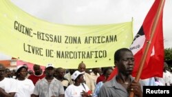 Une manifestation à Bissau, Guinée-Bissau, 3 août 2007.