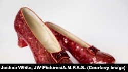 Ruby slippers, designed by Adrian, from The Wizard of Oz (1939).