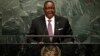 FILE - Malawi President Peter Mutharika, shown addressing the United Nations General Assembly in New York, Sept. 20, 2016, offered his country answers to its food shortage during a speech to the nation, Nov. 21, 2016.