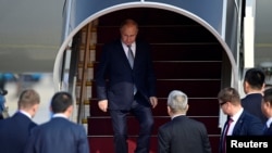 俄罗斯总统弗拉基米尔·普京（Vladimir Putin）2023年10月17日抵达北京访问。（路透社）