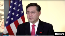 中国驻美大使秦刚在一个活动上讲话（2021年7月28日）