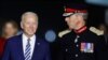 U.S. President Joe Biden is welcomed as he arrives at Cornwall Airport Newquay, near Newquay, Cornwall, Britain June 9, 2021. 